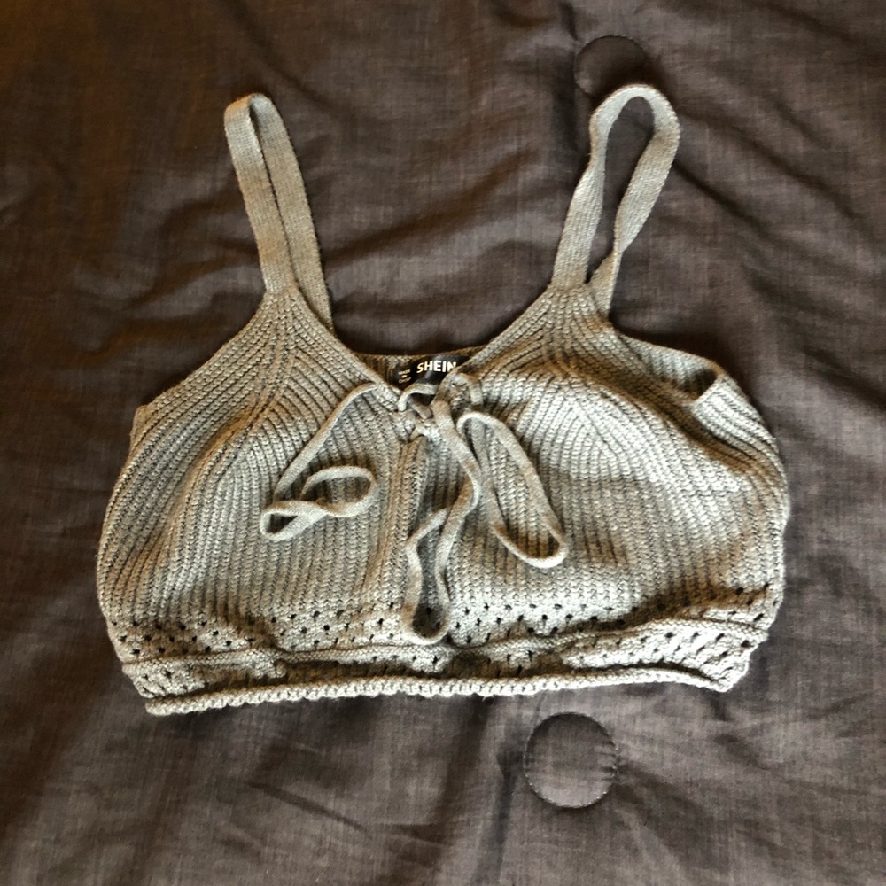 Grey Crop Top
